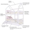 Ver imagem 4 de Treliche Casinha Solteiro Slim Escada/escorregador Branco