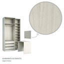 Ver imagem 2 de Guarda Roupa 3 Peças Com Escrivaninha, Sapateira, Crema