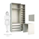 Ver imagem 3 de Guarda Roupa 3 Peças Com Escrivaninha, Sapateira, Crema