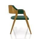Ver imagem 6 de Cadeira Sala de Jantar e Jogos Carteados Madeira Maciça Poker Veludo Verde/mel G42 - Gran Belo