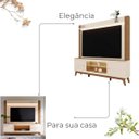 Ver imagem 6 de Estante Home Paris para TV Ate 75 Polegadas Nicho com LED - Off White-Amendoa - Edecasamoveis