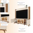 Ver imagem 5 de Estante Home Paris para TV Ate 75 Polegadas Nicho com LED - Off White-Amendoa - Edecasamoveis