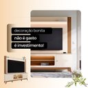 Ver imagem 4 de Estante Home Paris para TV Ate 75 Polegadas Nicho com LED - Off White-Amendoa - Edecasamoveis