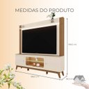 Ver imagem 2 de Estante Home Paris para TV Ate 75 Polegadas Nicho com LED - Off White-Amendoa - Edecasamoveis