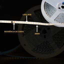 Fita Led 2835 126 Leds/m Inteligente 24v 10w/m Branco Quente 3000k 1620lm/m 10m Ip22 Marca Luck Foyu - 2