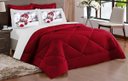 Ver imagem 1 de Kit EdredoM dupla face Casal Queen 05 Peças Vermelho com Branco - Natal