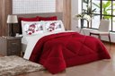 Ver imagem 3 de Kit EdredoM dupla face Casal Queen 05 Peças Vermelho com Branco - Natal