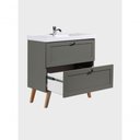Ver imagem 6 de Gabinete para Banheiro com Cuba 80cm Retro Mdf Verde Milano - On Móveis
