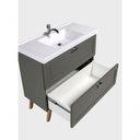 Ver imagem 5 de Gabinete para Banheiro com Cuba 80cm Retro Mdf Verde Milano - On Móveis
