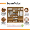 Ver imagem 5 de Guarda Roupas Casal com Espelho 3 Portas 4 Gavetas Frisado Opala