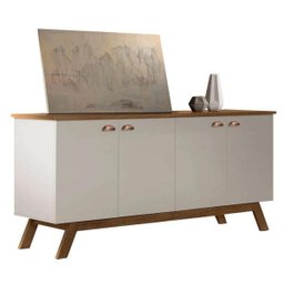 Buffet Aparador para Sala de Jantar Retrô Off-White Madeira - 3