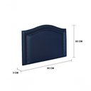 Ver imagem 2 de Cabeceira Solteiro 90x60 Courino Azul Tachas Fumê