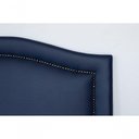 Ver imagem 4 de Cabeceira Solteiro 90x60 Courino Azul Tachas Fumê
