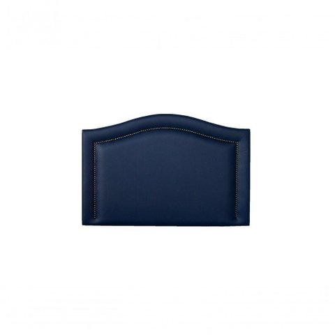 Cabeceira Solteiro 90x60 Courino Azul Tachas Fumê