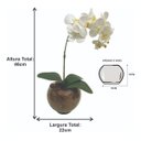 Ver imagem 4 de Arranjo Orquídea Branca Toque Real Vaso Vidro Completo Lindo