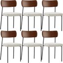 Ver imagem 2 de Kit 06 Cadeiras Estofadas para Sala de Jantar Melina L02 Couríssimo Marrom Bouclê Creme - Lyam