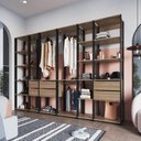 Ver imagem 1 de Guarda-Roupa Closet Modulado com 6 Gavetas 320cm Multimóveis Crpro-CLO009 Preto/Madeirado