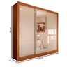 Guarda-roupa Casal Cali 3 Portas 3 Gavetas com Espelho Cinamomo/off White - Panorama Móveis - 4