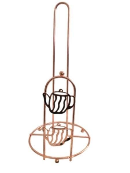 Porta Rolo Papel de Cozinha em Metal Rosé - 1