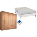 Ver imagem 1 de Cama Box Casal + Colchão Frontier Herval + Guarda Roupa Master 8.6 Atacama