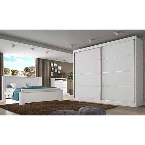 Guarda Roupa Casal 2 Portas de Correr 4 Gavetas Verona Plus - Mademarcs