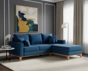 Ver imagem 1 de Sofá Beny com Chaise Direita, 2,00x1,40m, 3 Lugares, Linho, Base em Madeira.