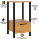 Ver imagem 3 de Mesa Auxiliar para Escritório 01 Gaveta Industrial Batel D03 Freijó Preto Fosco - Lyam Decor