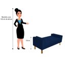 Ver imagem 5 de Recamier Baú Félix Casal 1,40M Suede Azul Tiffany - Doce Sonho Móveis