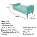 Ver imagem 3 de Recamier Baú Félix Casal 1,40M Suede Azul Tiffany - Doce Sonho Móveis