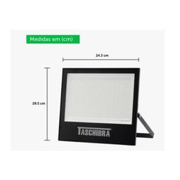 Refletor Holofote Slim Prova D'água 200w 6500k Preto Bivolt - 4