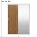 Ver imagem 7 de Guarda Roupa Casal Riva 2 Portas Deslizantes Flex Branco/amêndola Touch com Espelho - Demóbile