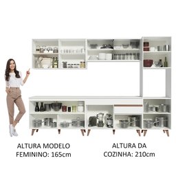 Cozinha Completa Madesa Reims 300001 com Armário e Balcão Branco Cor:Branco - 5