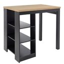 Ver imagem 1 de Bancada Ilha Cozinha 3 Prateleiras 90x60 Cm Cd1022 Dtall Preto Preto