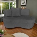 Ver imagem 1 de Namoradeira Sofá 2 Lugares Yara Orgânica Suede Cinza