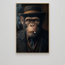 Ver imagem 3 de Quadro Decorativos Chimpanzé Gangster Sala Quarto Casa Escritório