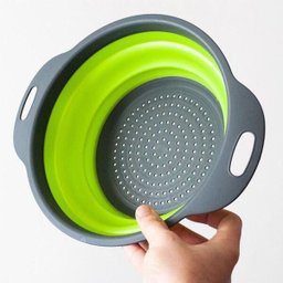 Escorredor Alimentos Retrátil de Silicone Cozinha Verde - 2