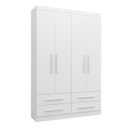Ver imagem 2 de Guarda-Roupa Casal 4 Portas 4 Gavetas Majestic Branco