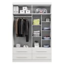Ver imagem 4 de Guarda-Roupa Casal 4 Portas 4 Gavetas Majestic Branco
