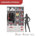 Ver imagem 6 de Guarda-Roupa Casal 4 Portas 4 Gavetas Majestic Branco