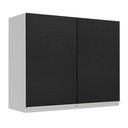 Ver imagem 1 de Armário de Cozinha Aéreo 80 cm 2 Portas Branco/Preto Glamy Madesa