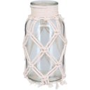 Ver imagem 1 de Vaso Decorativo Enfeite Casa Trama Algodão Vidro 16x9x9cm