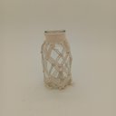 Ver imagem 2 de Vaso Decorativo Enfeite Casa Trama Algodão Vidro 16x9x9cm