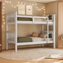 Ver imagem 1 de Beliche Solteiro Madeir Maciça Reforçada com Grade e Escada