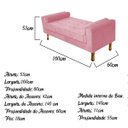 Ver imagem 3 de Recamier Baú Félix Queen Size 1,60M Suede Rosa Bebê - Doce Sonho Móveis
