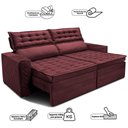 Ver imagem 3 de Sofá Retrátil e Reclinável 2,30m Cama Inbox Cielo Tecido Velusoft Vinho
