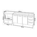 Ver imagem 2 de Cozinha Balcão Armário Gabinete de Pia 150 Cm Deise e Balcão Amanda para Forno Elétrico e