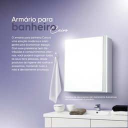 Armário para Banheiro com Espelho Cairo Branco 26cm - 6