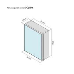 Armário para Banheiro com Espelho Cairo Branco 26cm - 7