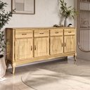 Ver imagem 4 de Balcão Buffet em Madeira Maciça com 4 Portas e 4 Gavetas Marrom Antique