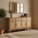 Ver imagem 5 de Balcão Buffet em Madeira Maciça com 4 Portas e 4 Gavetas Marrom Antique